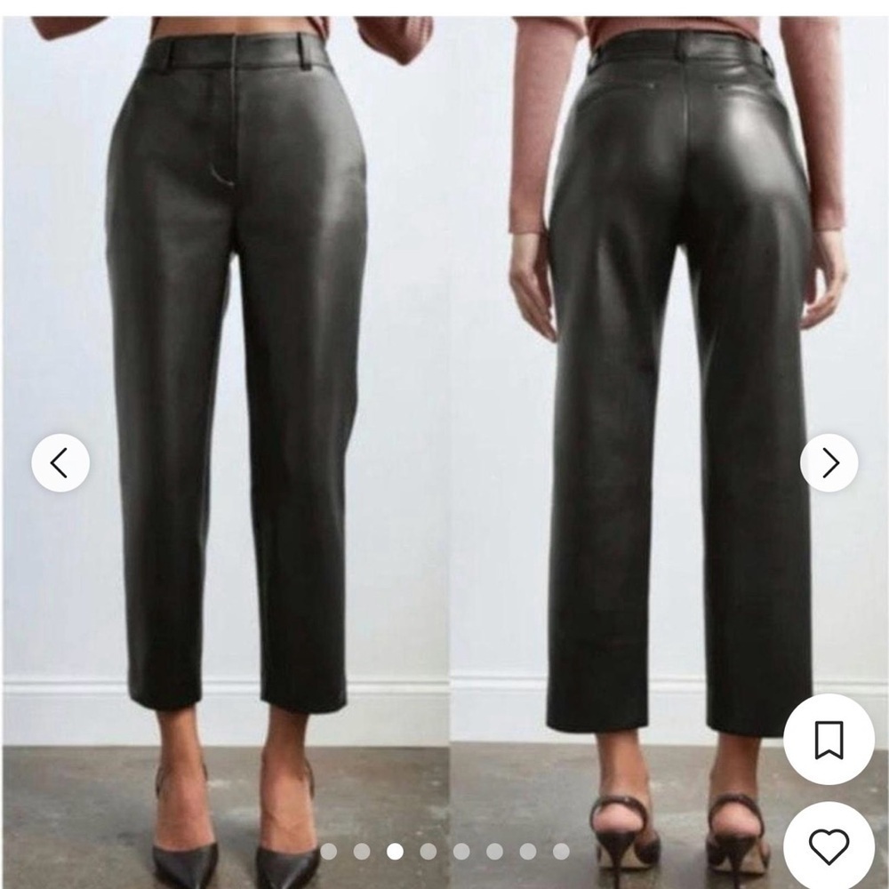 Babaton Like New! Faux Leather Cropped Trousers